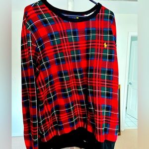 Like new tartan sweater by Polo Ralph Lauren.
